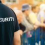 Member of security guard team on public event Member of security guard team on public event
