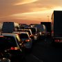 traffic jam at the border crossing point between the countries traffic jam at the border crossing point between the countries